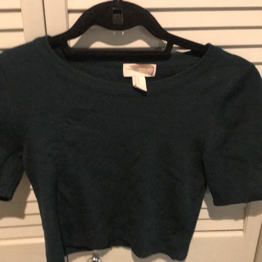 Forest green crop top